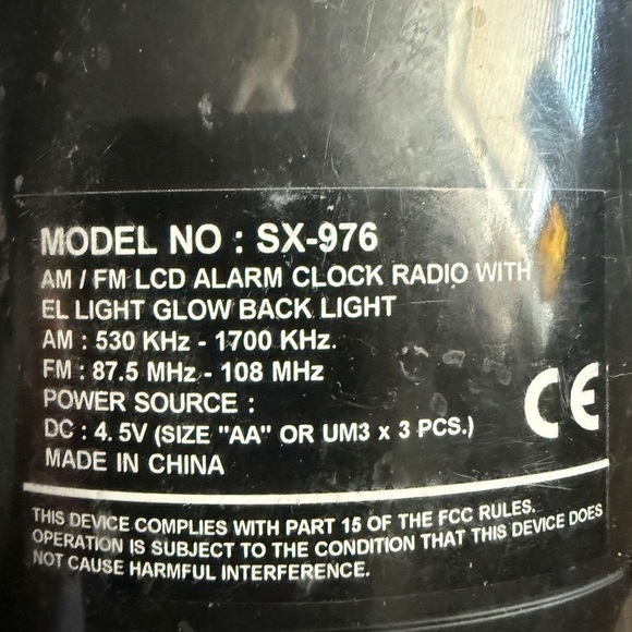 Panashiba SX-926 Am/Fm Digital Tower Black LCD Digital Alarm Clock Radio NEW - Picture 9 of 12